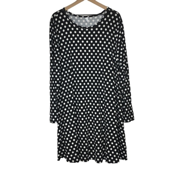 POPYOUNG Lot of 2 Swing Dress T Shirt Style Long Sleeve Stretchy Dots Size 3XL - Picture 2 of 16